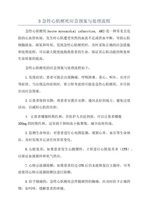 8急性心肌梗死应急预案与处理流程