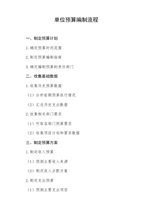 单位 预算编制 流程