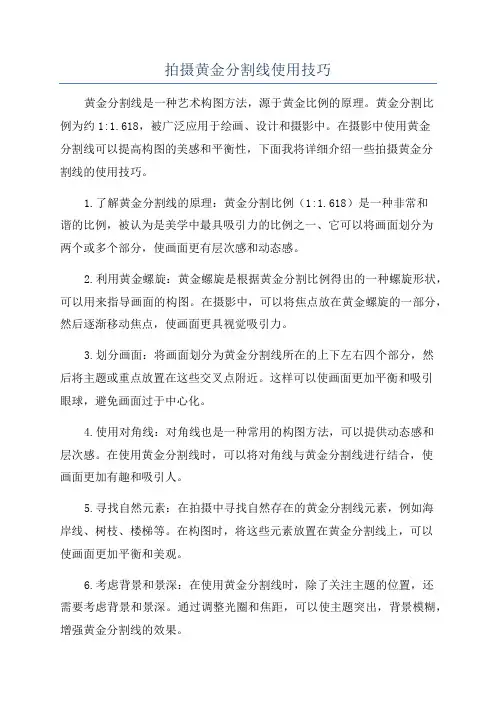 拍摄黄金分割线使用技巧