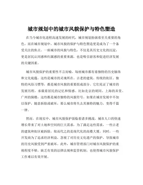 城市规划中的城市风貌保护与特色塑造