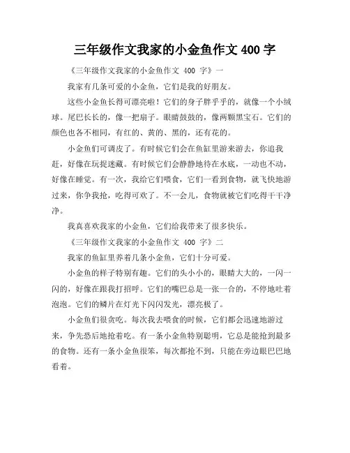 三年级作文我家的小金鱼作文400字