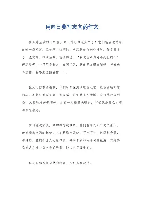 用向日葵写志向的作文