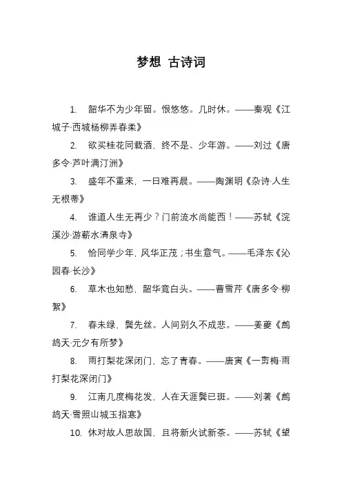 梦想 古诗词