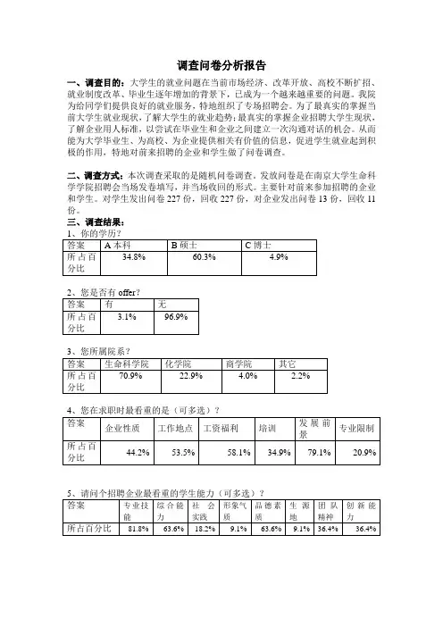 调查问卷分析报告