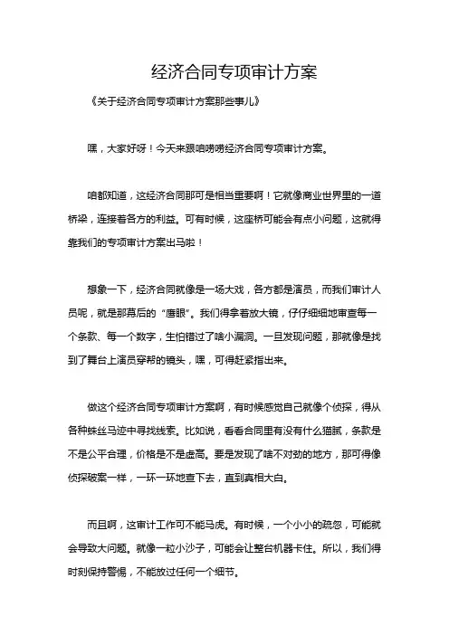 经济合同专项审计方案