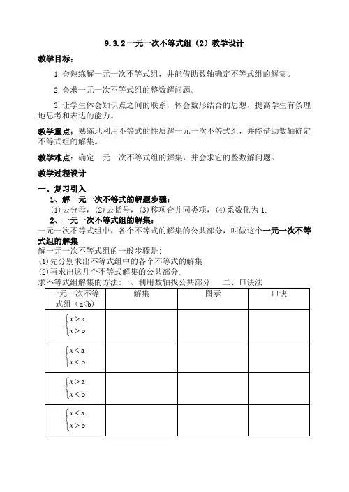 9.3.2一元一次不等式组(2)