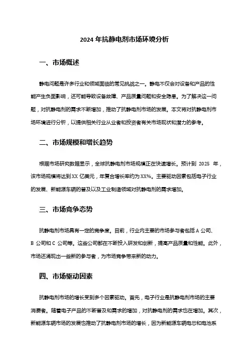 2024年抗静电剂市场环境分析