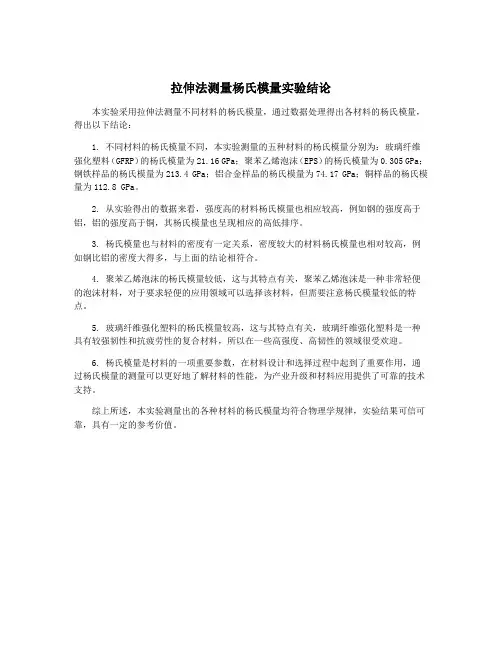 拉伸法测量杨氏模量实验结论