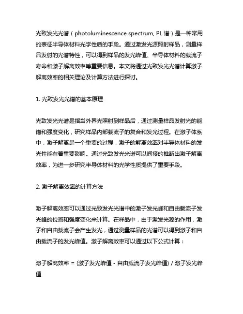 通过光致发光光谱计算激子解离效率