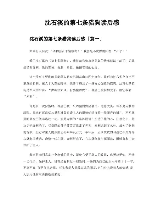沈石溪的第七条猎狗读后感