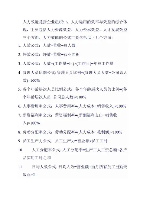 人力效能公式