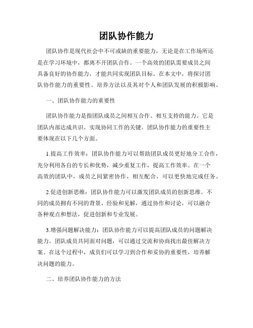 团队协作能力