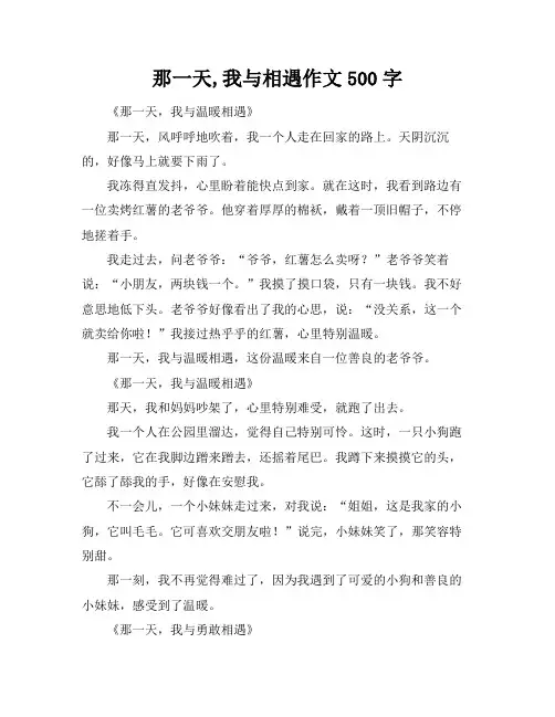 那一天,我与相遇作文500字