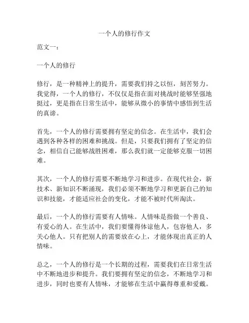 一个人的修行作文
