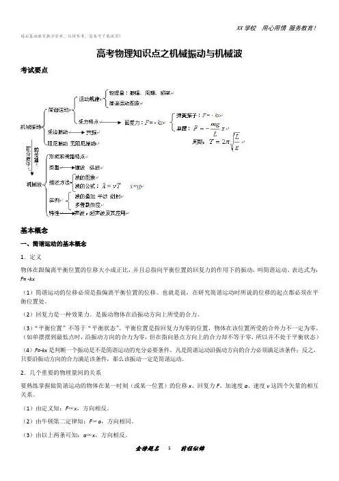 高考物理知识点之机械振动与机械波