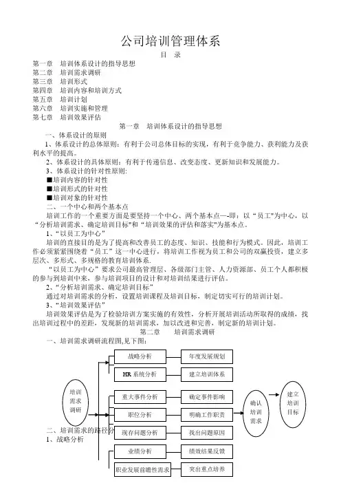 公司培训管理体系