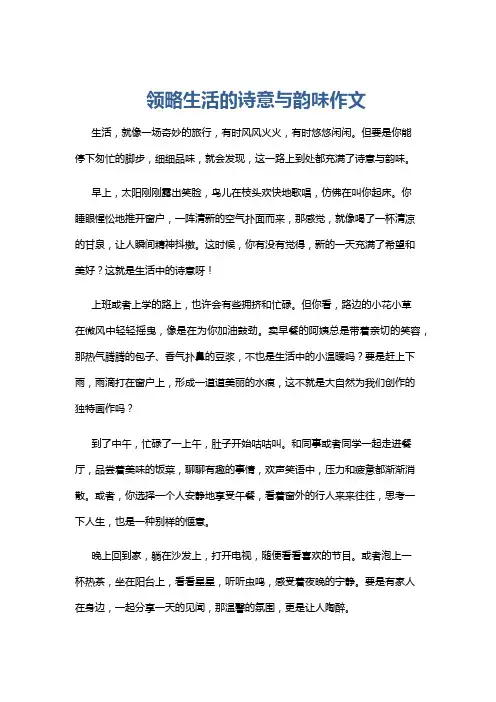 领略生活的诗意与韵味作文