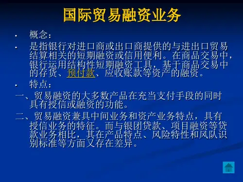 国际贸易融资业务