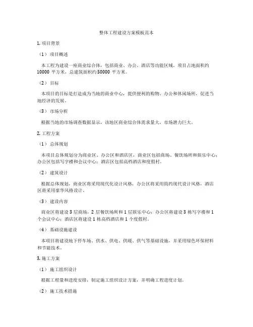整体工程建设方案模板范本
