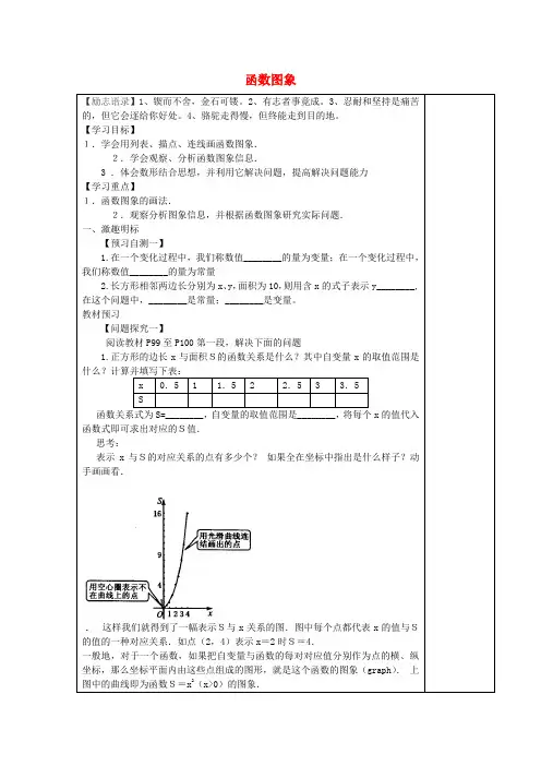 八年级数学下册 第十九章《一次函数》函数图象导学案 (新版)新人教版