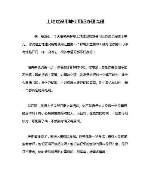 土地建设用地使用证办理流程