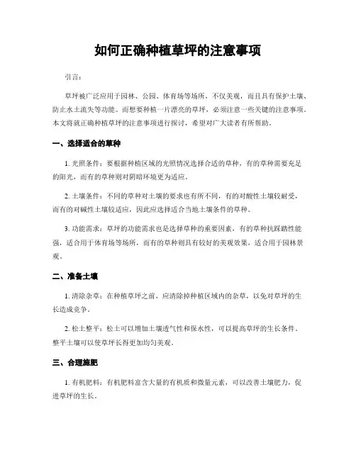 如何正确种植草坪的注意事项