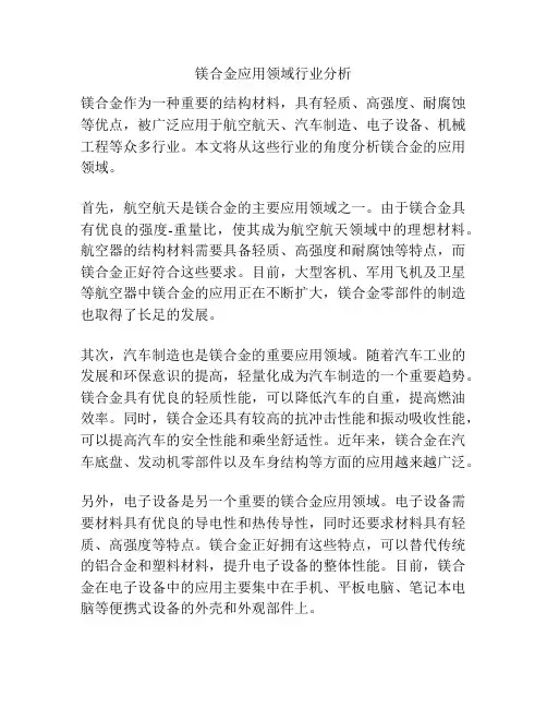 镁合金应用领域行业分析
