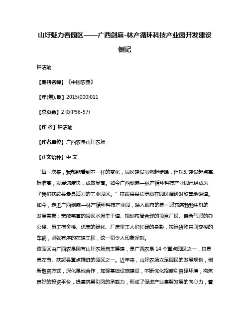 山圩魅力看园区——广西剑麻-林产循环科技产业园开发建设侧记