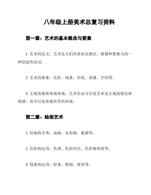 八年级上册美术总复习资料