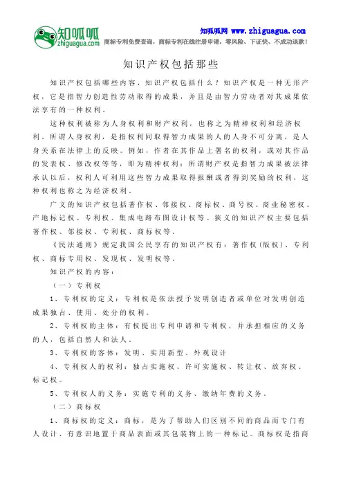 知识产权包括那些
