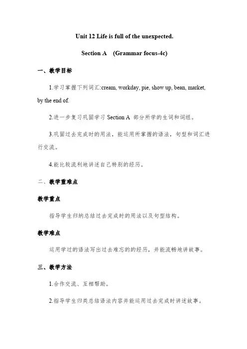 Section A Grammar focus 初中九年级初三英语教案教学设计教学反思 人教版