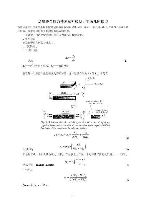 涂层残余应力预测分析模型