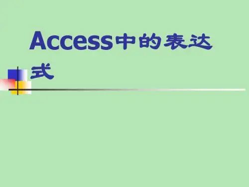 二级Access中的表达式