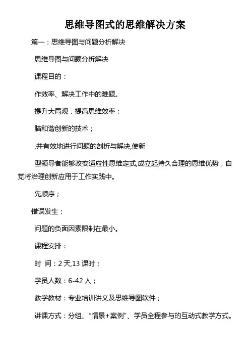 思维导图式的思维解决方案