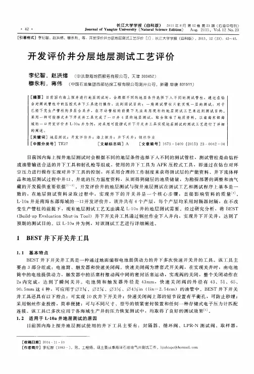开发评价井分层地层测试工艺评价