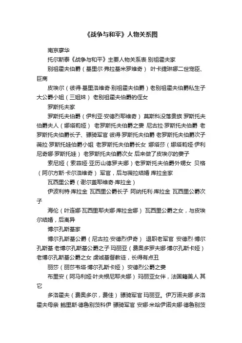 《战争与和平》人物关系图