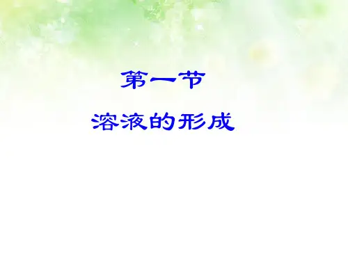 第一节溶液第一课时课件九年级化学鲁教版上册