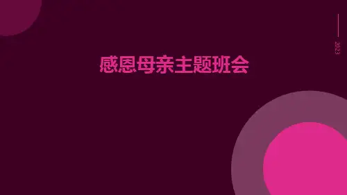 感恩母亲主题班会PPT