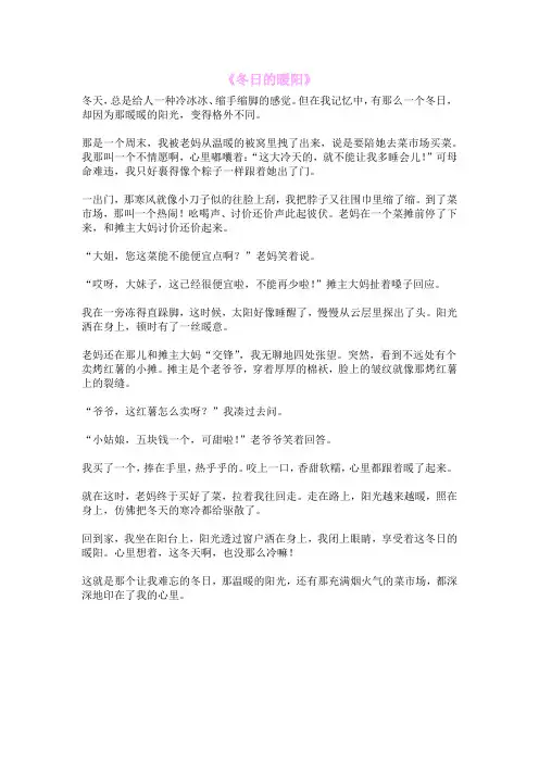 《冬日的暖阳》