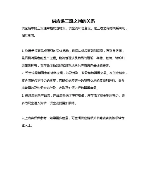 供应链三流之间的关系