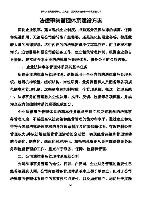 法律事务管理体系建设方案