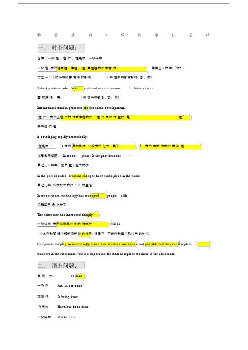 雅思写作语法练习+答案.docx