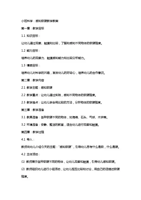 小班科学：感知软硬教学教案
