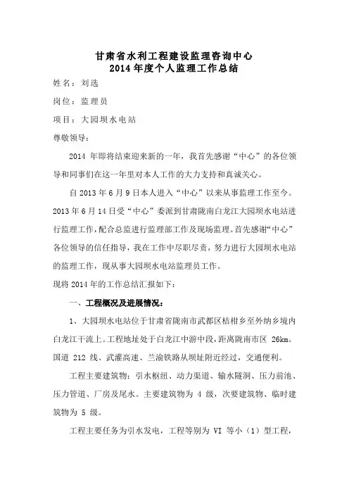 刘选2014年个人工作总结