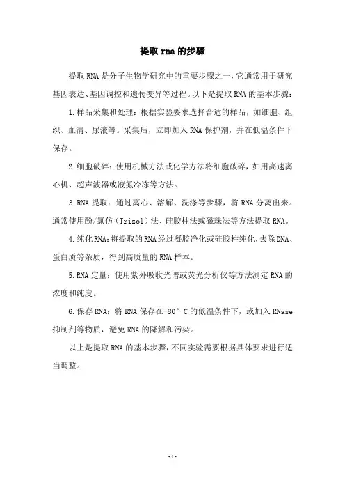 提取rna的步骤