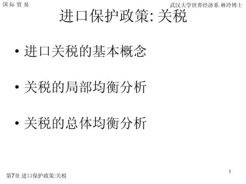 第七章  进口保护政策(关税)