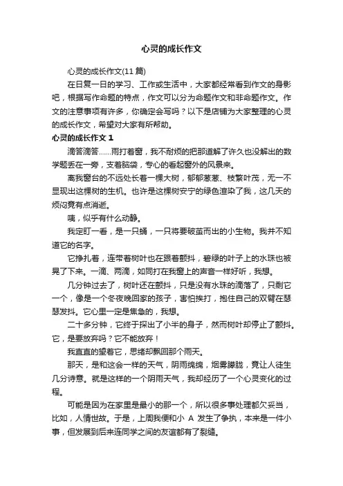 心灵的成长作文