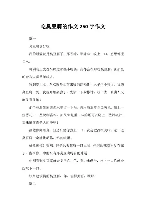 吃臭豆腐的作文250字作文