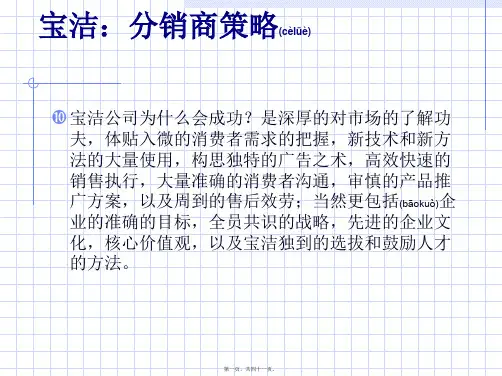 宝洁公司分销商管理策略(ppt版)