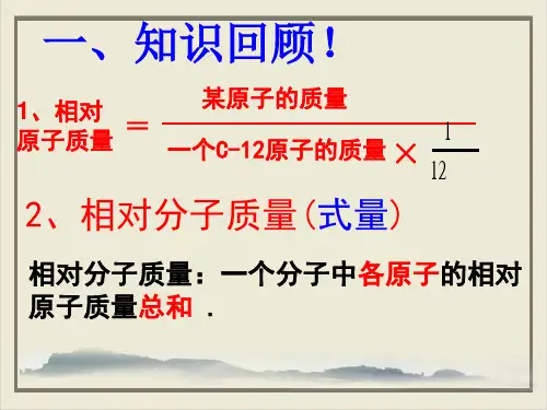 浙教版科学八级下册元素符号表示的量ppt